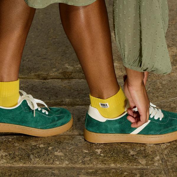 Roka London Wembley Ankle Socks For Women In Summer Yellow