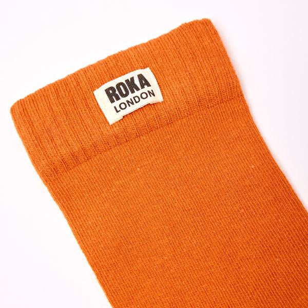 Roka London Wimbledon Crew Socks For Men In Burnt Orange