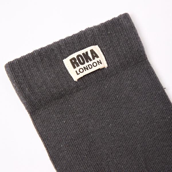 Roka London Wimbledon Crew Socks For Men In Faded Black