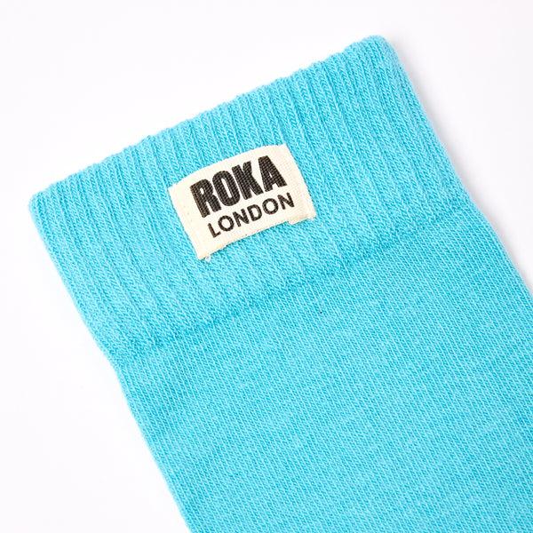 Roka London Wimbledon Crew Socks For Women In Aquatic Awe
