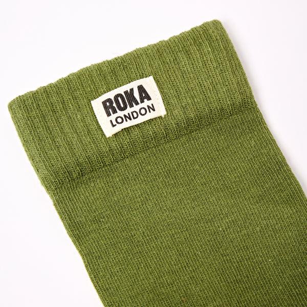 Roka London Wimbledon Crew Socks For Women In Avocado