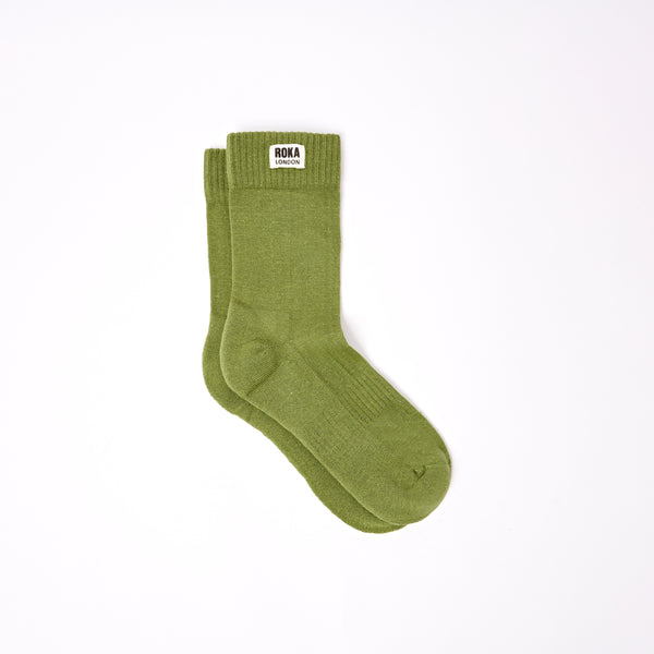 roka london Wimbledon Crew Socks for Women in Avocado