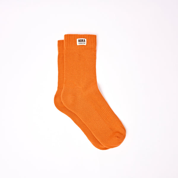 roka london Wimbledon Crew Socks for Women in Burnt Orange