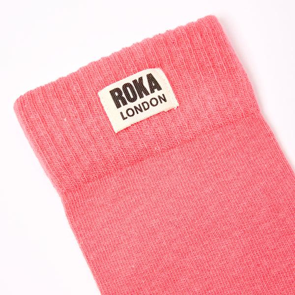 Roka London Wimbledon Crew Socks For Women In Coral