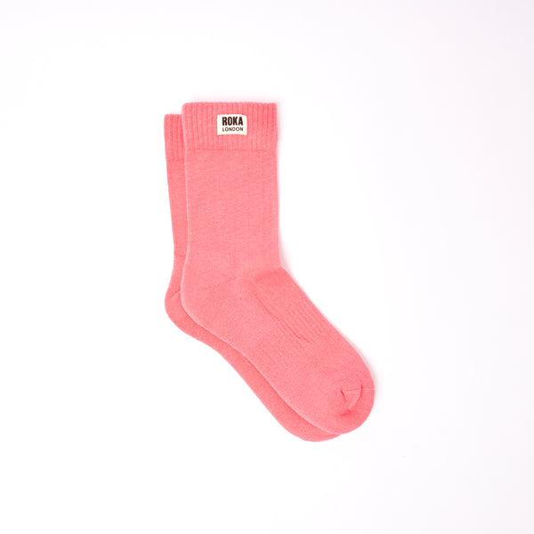 roka london Wimbledon Crew Socks for Women in Coral