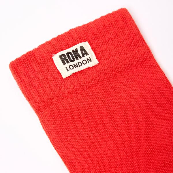 Roka London Wimbledon Crew Socks For Women In Cranberry