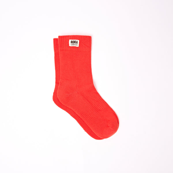 roka london Wimbledon Crew Socks for Women in Cranberry