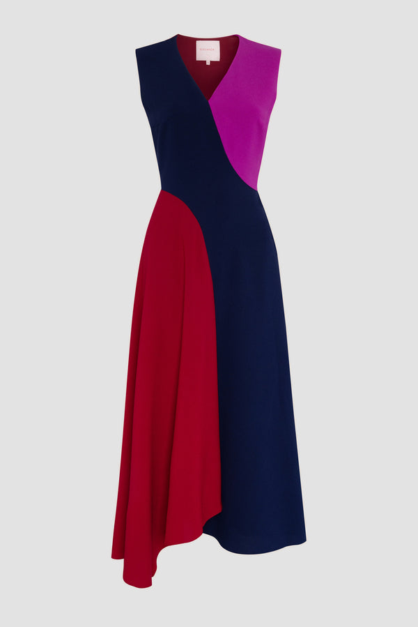 Roksanda Ilincic Designer Midi Dress In Multicolour