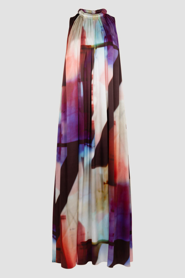 Roksanda Ilincic Designer Midi Silk Dress In Multicolour