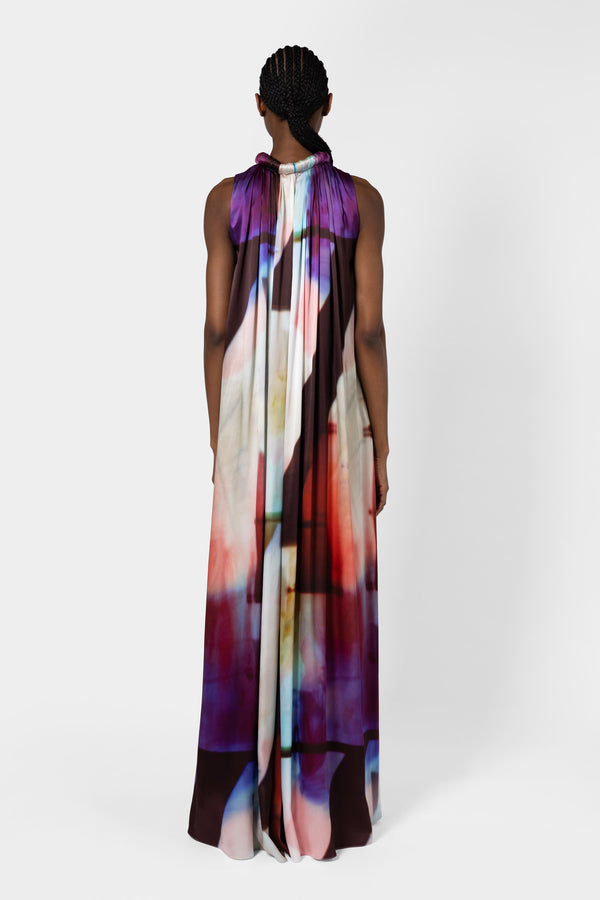Roksanda Ilincic Designer Midi Silk Dress In Multicolour