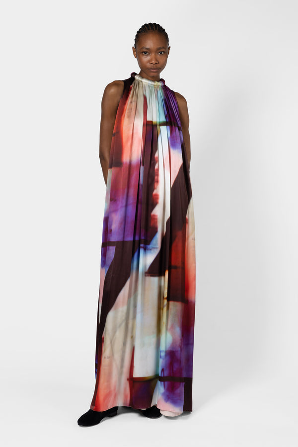 roksanda ilincic Designer Midi Silk Dress in Multicolour