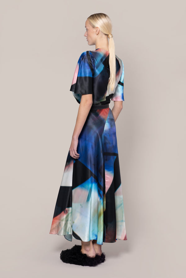 Roksanda Ilincic Designer Midi Silk Skirt In Multicolour