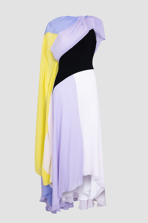 Roksanda Ilincic Designer Purple Black Yellow Dress