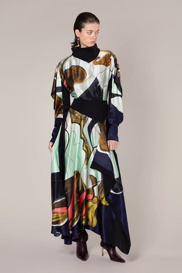 Roksanda Ilincic Designer Silk Maxi Dress In Multicolour