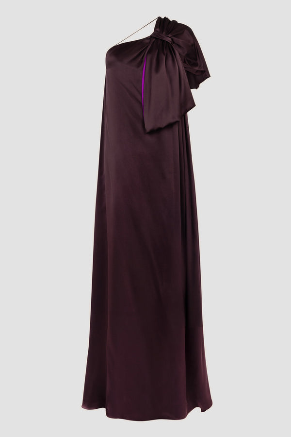 Roksanda Ilincic Designer Silk Maxi Gown In Burgundy