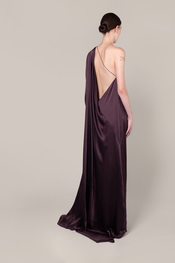 Roksanda Ilincic Designer Silk Maxi Gown In Burgundy