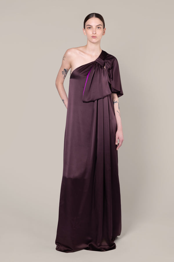 roksanda ilincic Designer Silk Maxi Gown in Burgundy