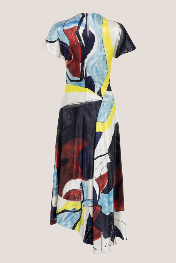 Roksanda Ilincic Designer Silk Midi Dress In Multicolour