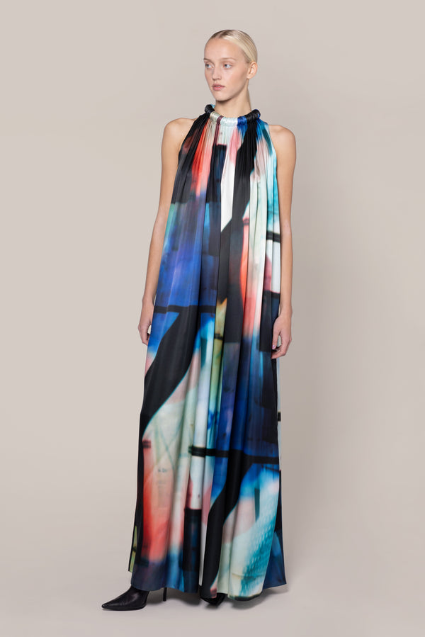 roksanda ilincic Designer Silk Midi Dress in Multicolour