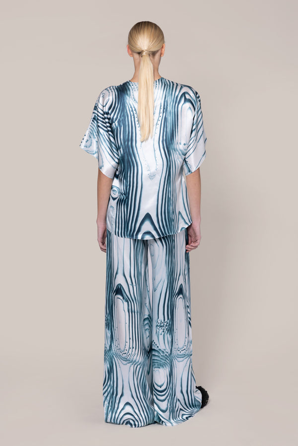 Roksanda Ilincic Designer Women's Silk Top In Blue |Versala |Roksanda