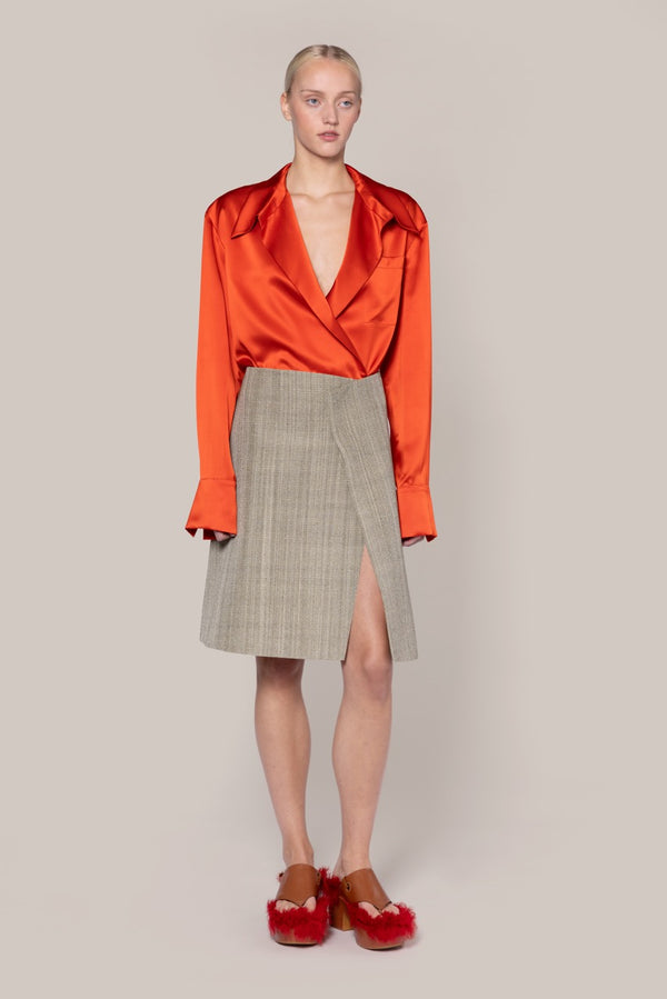 roksanda ilincic Designer Women's Silk Top in Hickory| Jana