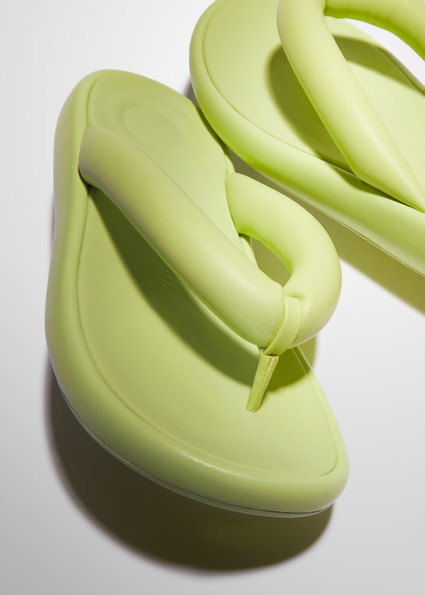 Roksanda Ilincic Padded Leather Flip Flops In Green