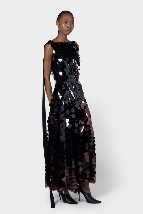 Roksanda Ilincic Designer Brown Sequin Dress