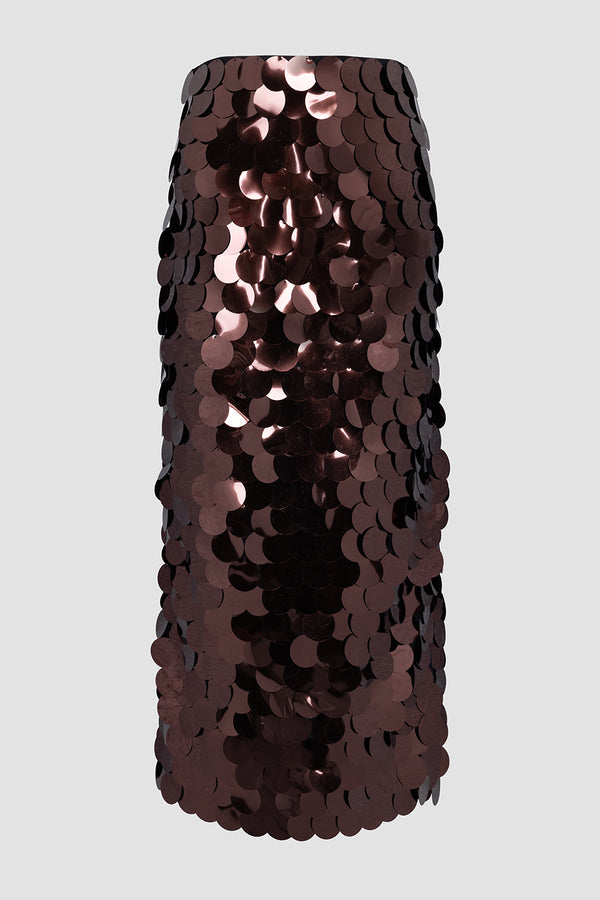 Roksanda Ilincic Designer Brown Sequin Skirt