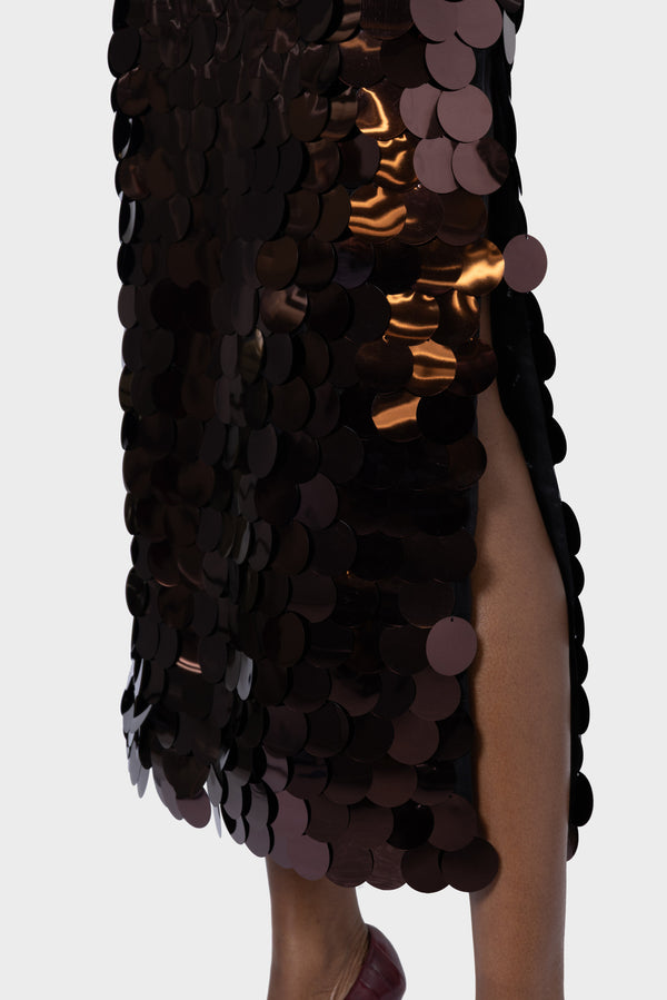 Roksanda Ilincic Designer Brown Sequin Skirt