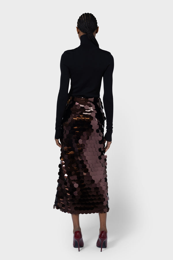 Roksanda Ilincic Designer Brown Sequin Skirt