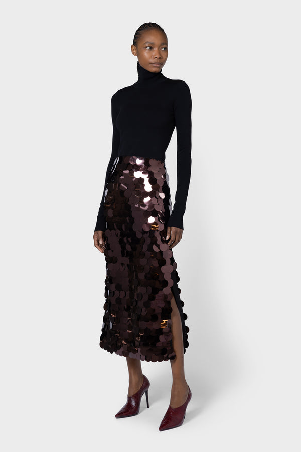 roksanda ilincic Designer Brown Sequin Skirt