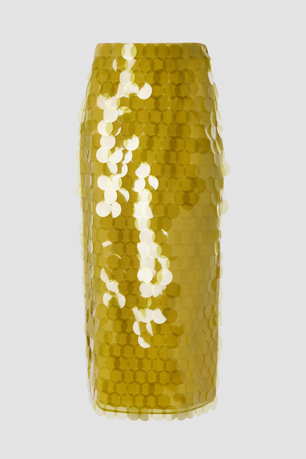 Roksanda Ilincic Designer Green Sequin Skirt