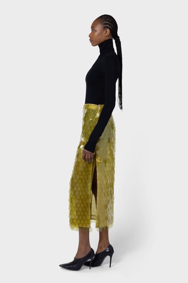 Roksanda Ilincic Designer Green Sequin Skirt