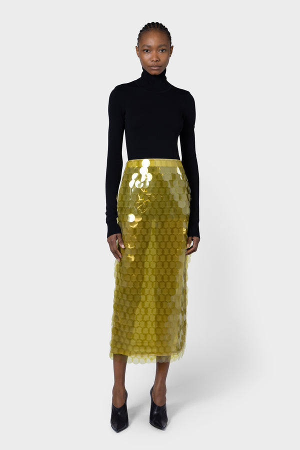 roksanda ilincic Designer Green Sequin Skirt