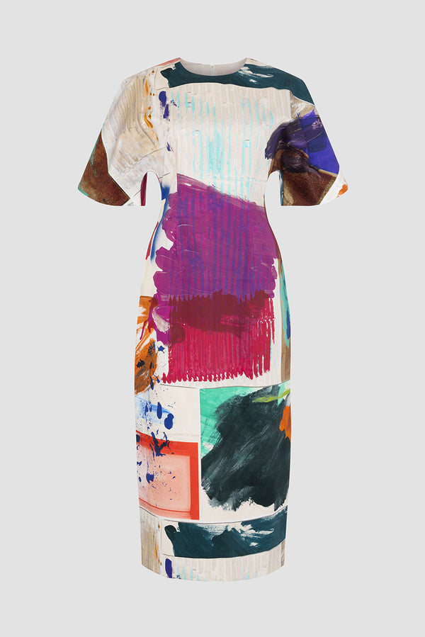 Roksanda Ilincic Designer Midi Dress In Cotton