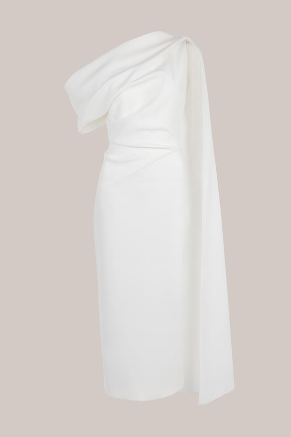 Roksanda Ilincic Designer Midi Dress In Ivory