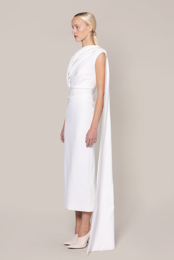 Roksanda Ilincic Designer Midi Dress In Ivory