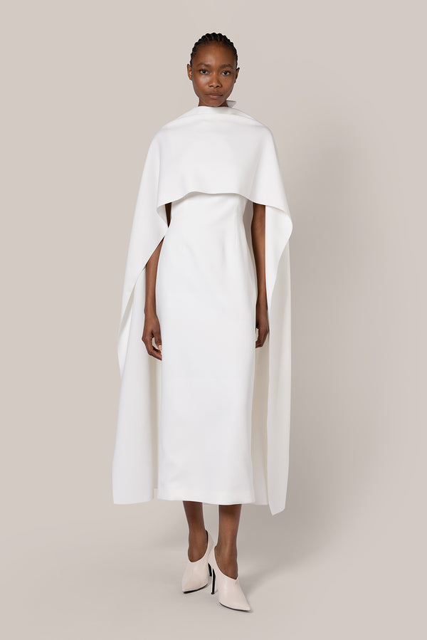 roksanda ilincic Designer Midi Dress in Ivory