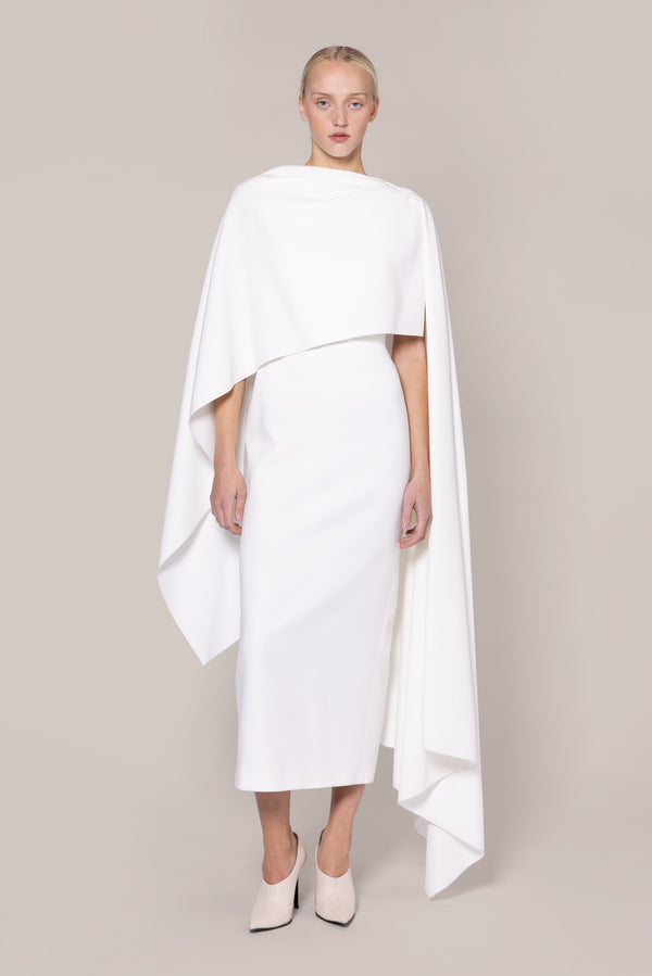roksanda ilincic Designer Midi Dress in Ivory