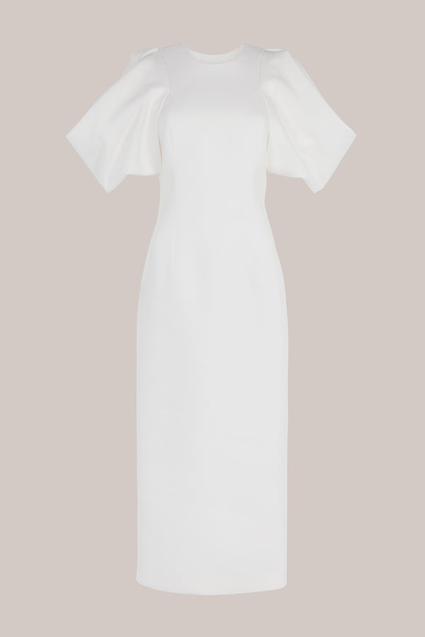 Roksanda Ilincic Designer Midi Dress In Ivory