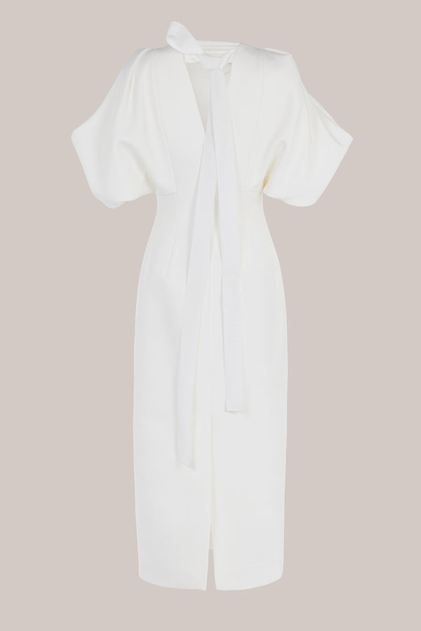 Roksanda Ilincic Designer Midi Dress In Ivory