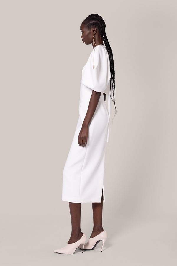 Roksanda Ilincic Designer Midi Dress In Ivory