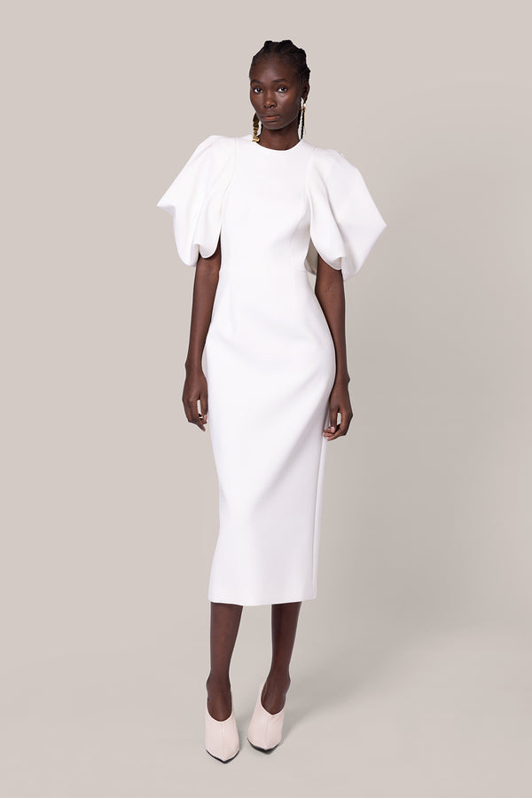 roksanda ilincic Designer Midi Dress in Ivory