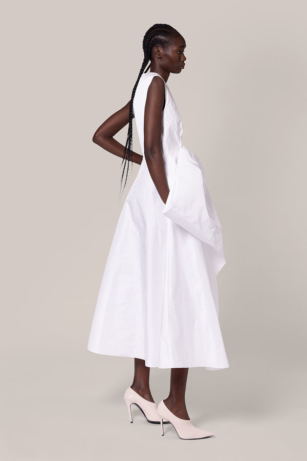 Roksanda Ilincic Designer Midi Dress In Ivory