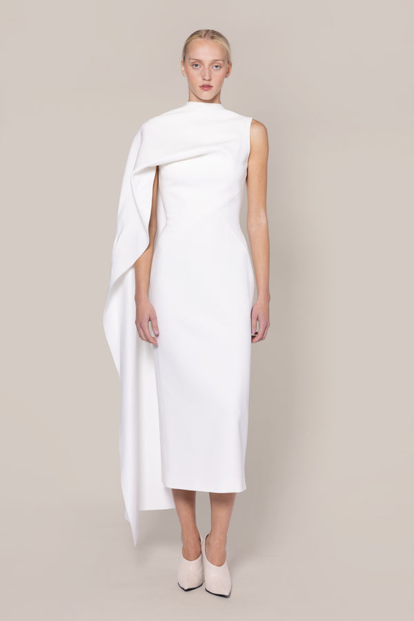 roksanda ilincic Designer Midi Dress in Ivory