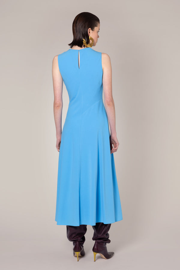Roksanda Ilincic Designer Midi Dress In Light Blue