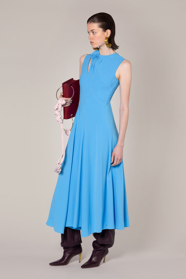 Roksanda Ilincic Designer Midi Dress In Light Blue