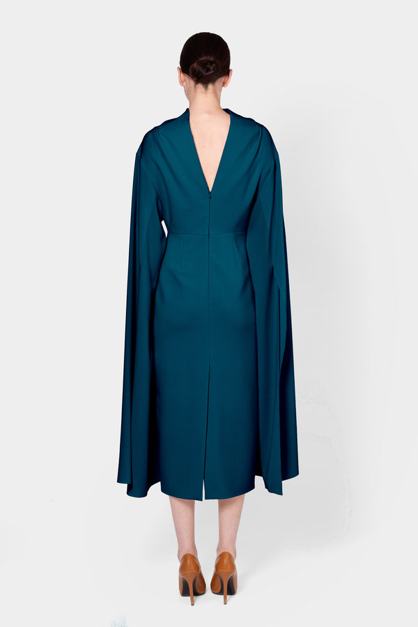 Roksanda Ilincic Designer Midi Dress In Navy| Nour