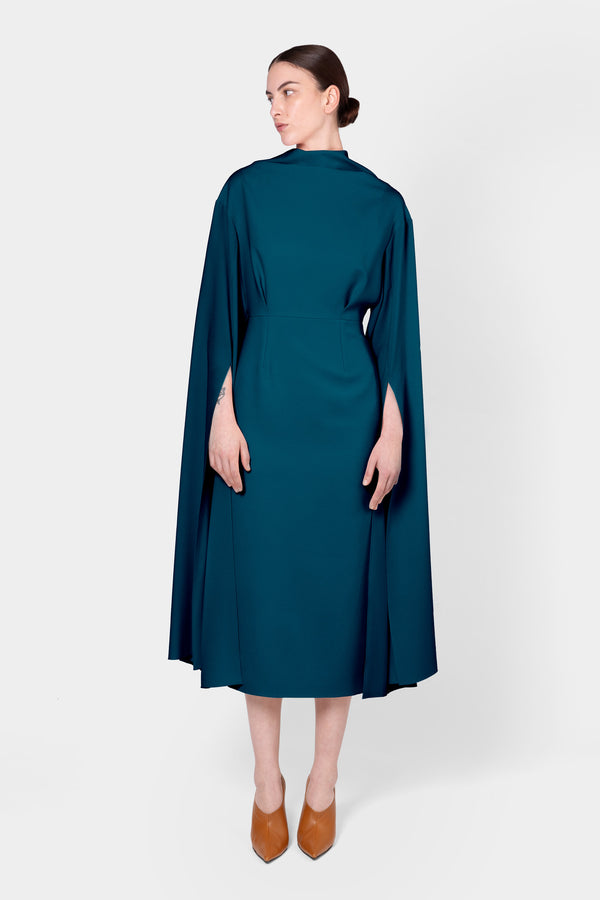 roksanda ilincic Designer Midi Dress in Navy| Nour