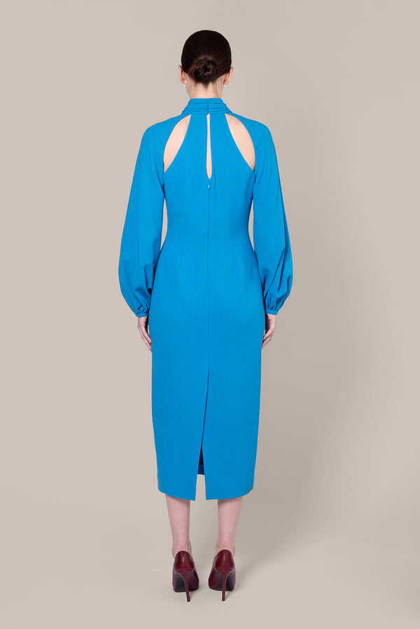 Roksanda Ilincic Designer Midi Dress In Navy| Nour